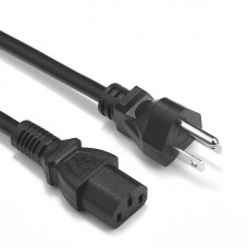 POWER CABLE: USA Mains 3 Pin Male Plug